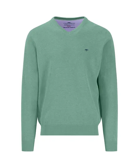Fynch-Hatton Trui V-Neck Effen