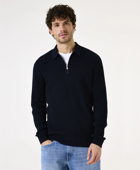 GARCIA Half Zip Trui Effen