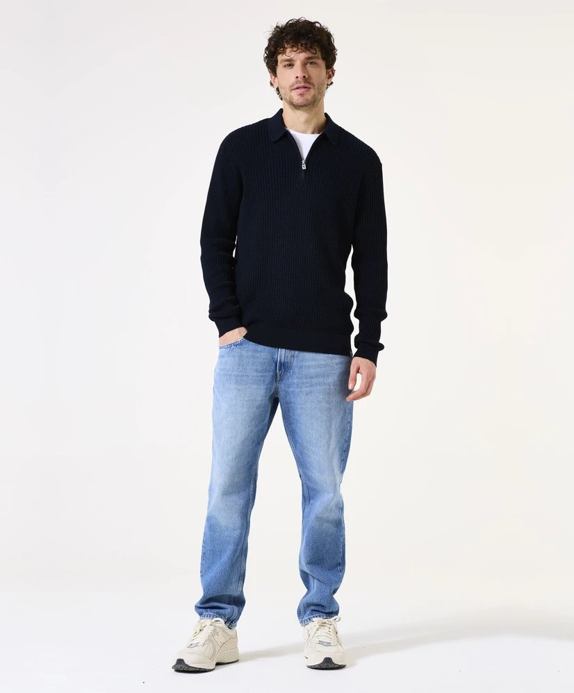 GARCIA Half Zip Trui Effen
