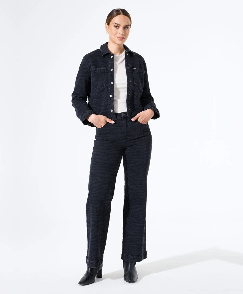 GARCIA Jeans Zebra Print Flared Fit