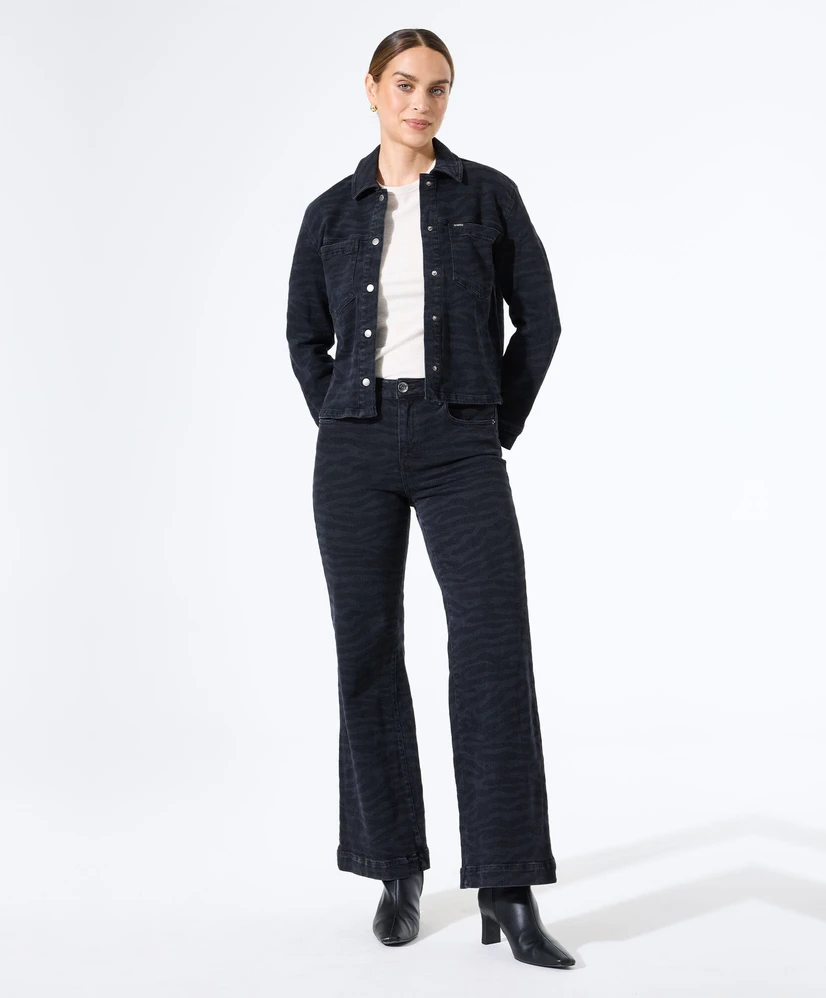 GARCIA Jeans Zebra Print Flared Fit