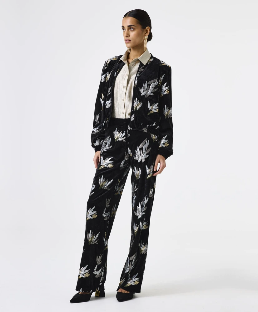 GARCIA Pantalon Pailletten Print