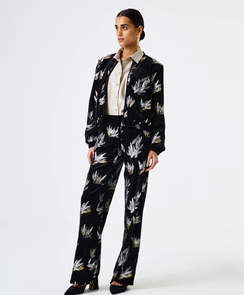 GARCIA Pantalon Pailletten Print