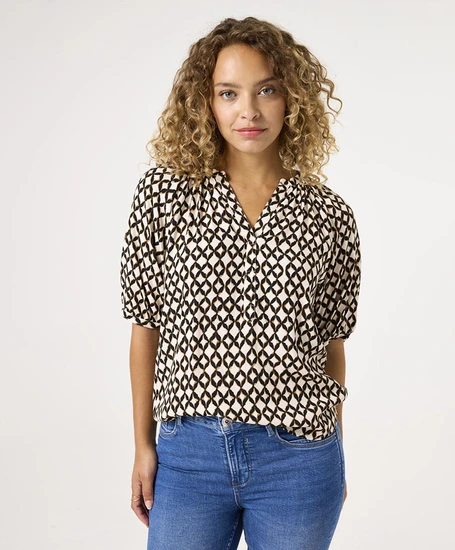 GARCIA T-shirt V-hals Allover Print