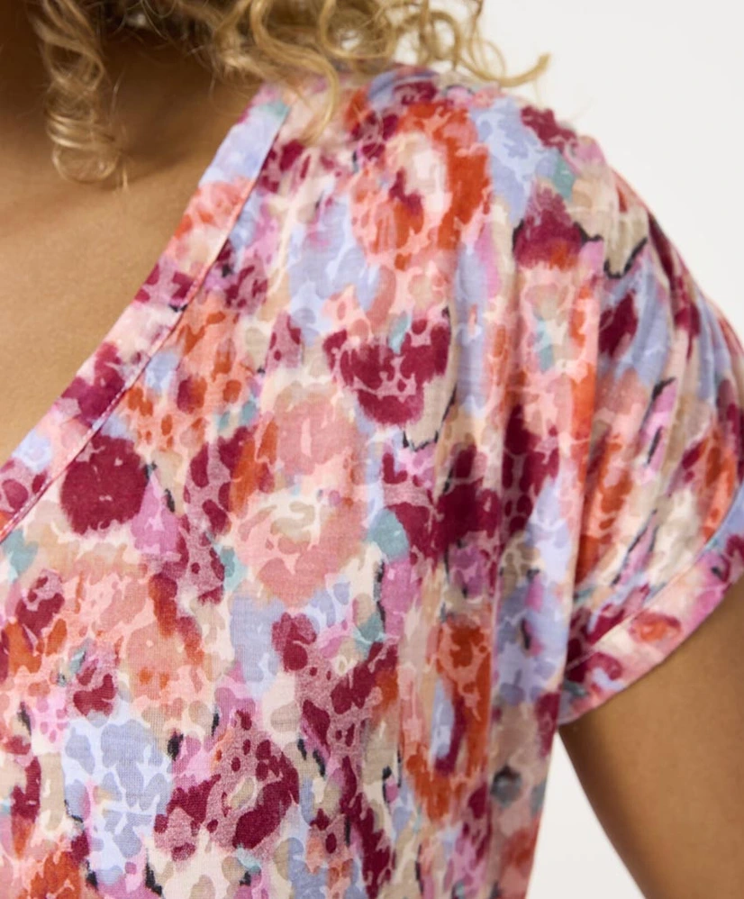 GARCIA T-shirt V-hals Allover Print