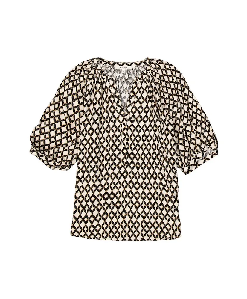 GARCIA T-shirt V-hals Allover Print