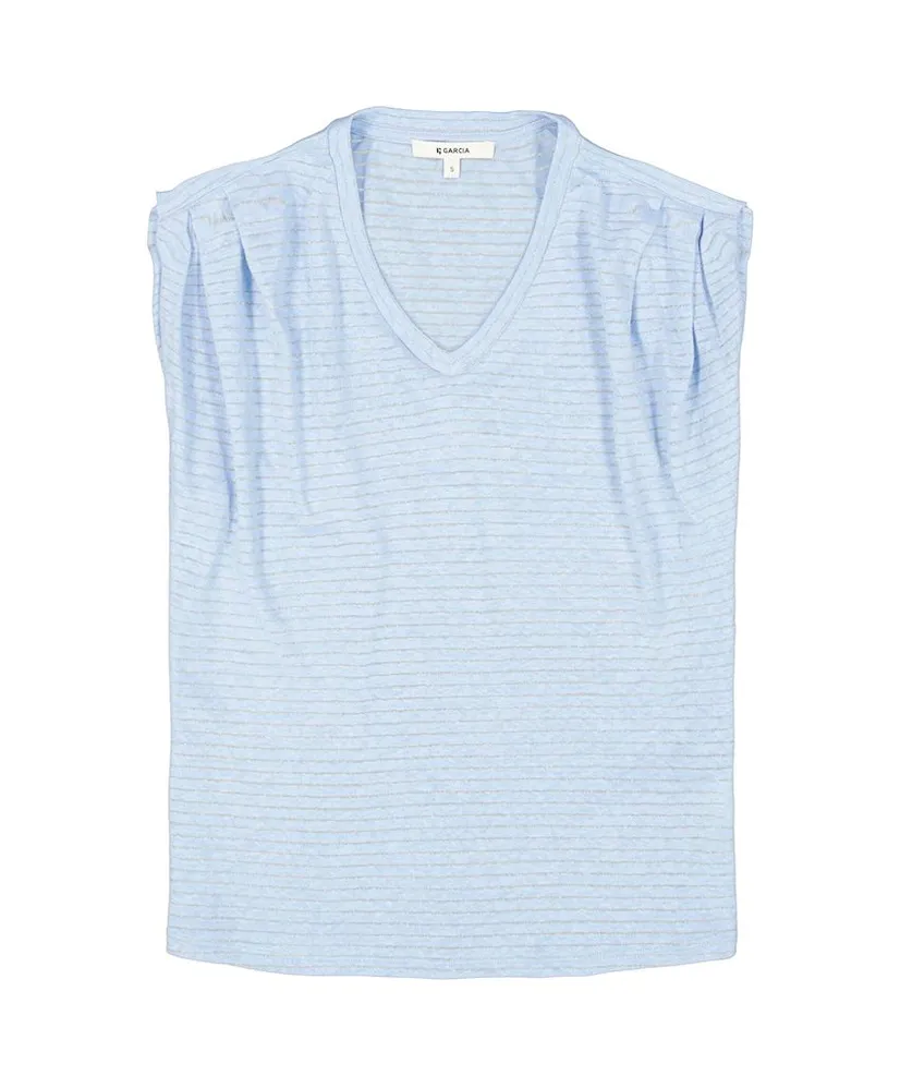 GARCIA T-shirt V-hals Gestreept