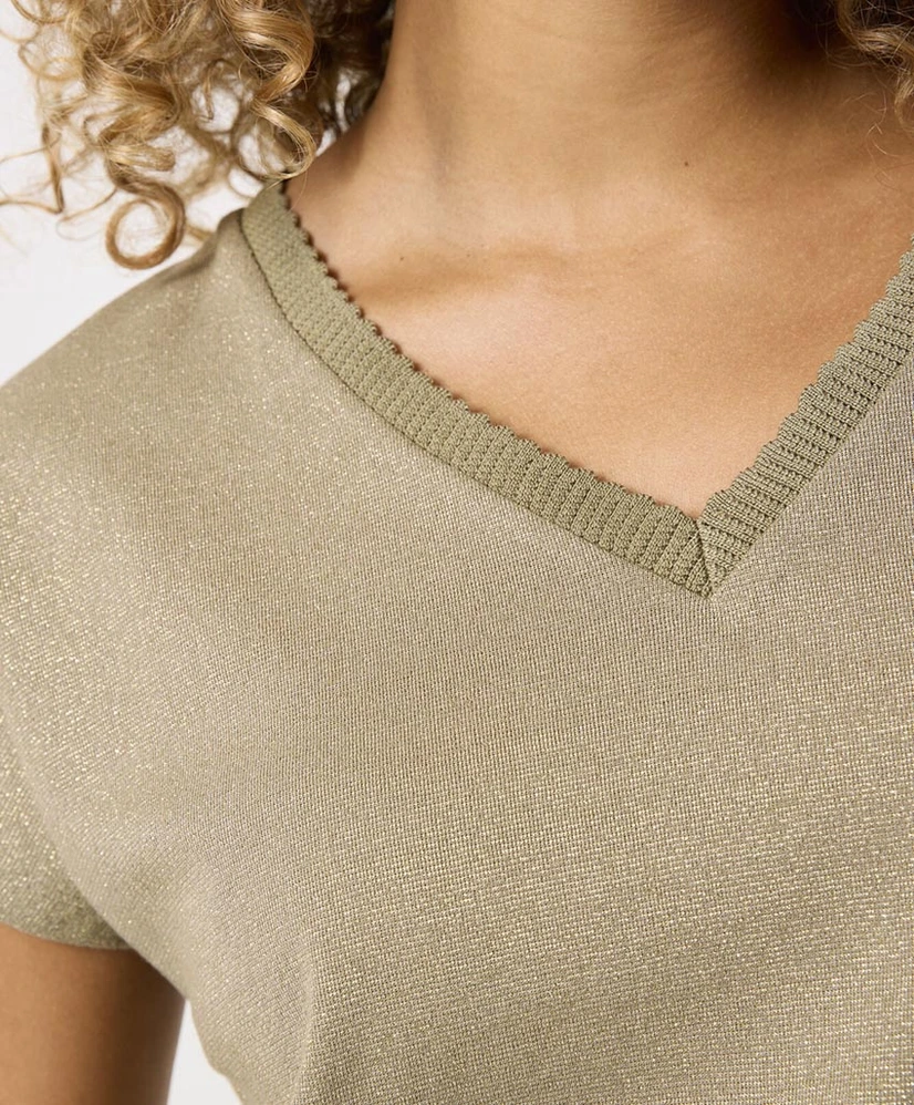 GARCIA T-shirt V-hals Glitter