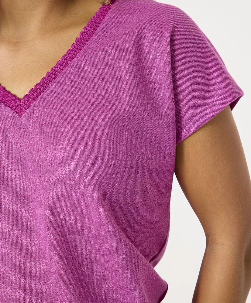 GARCIA T-shirt V-hals Glitter