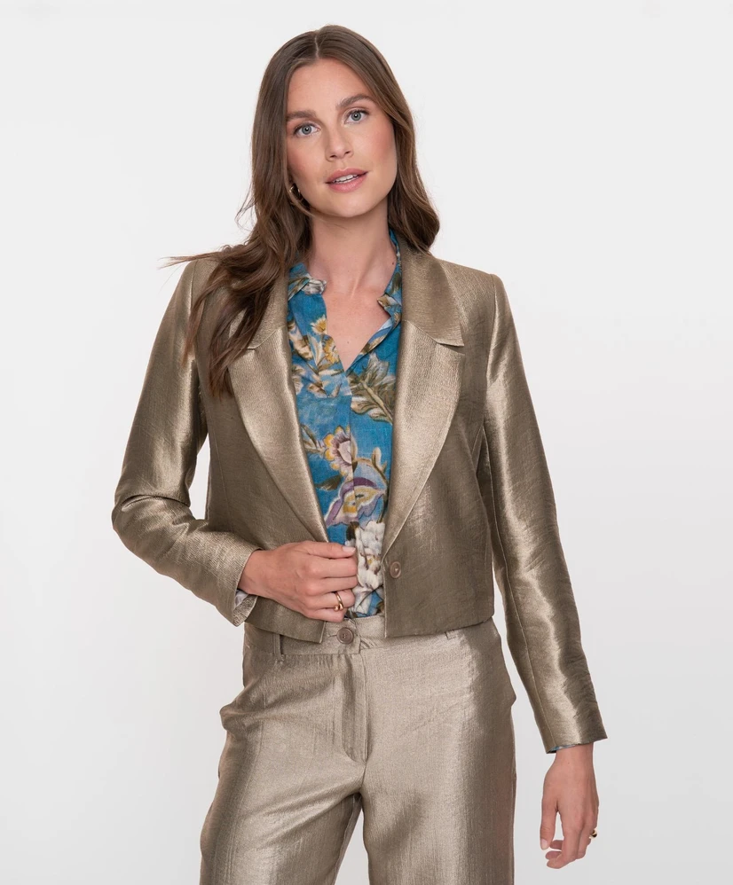 Geisha Blazer Cropped Metallic