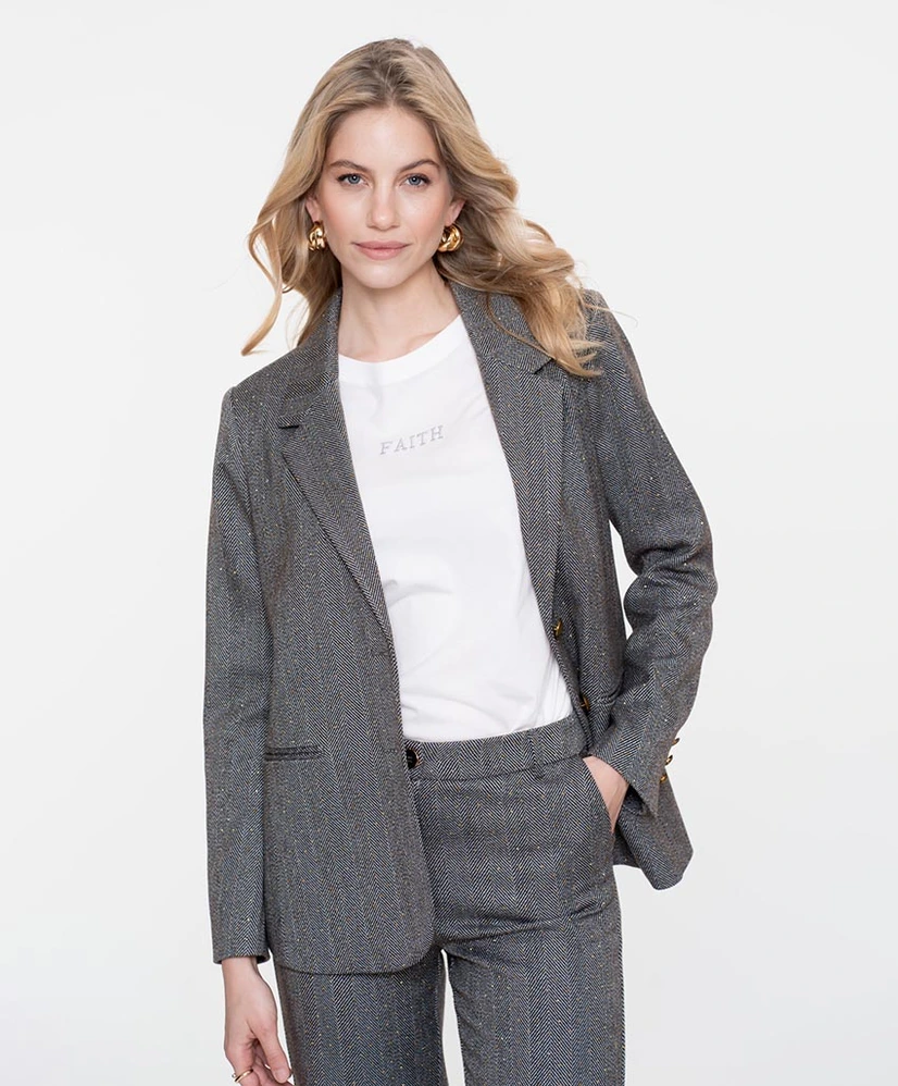 Geisha Blazer Herringbone Stones