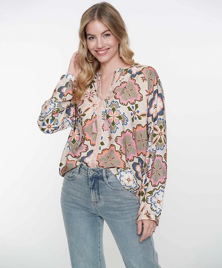 Geisha Blouse Allover Print