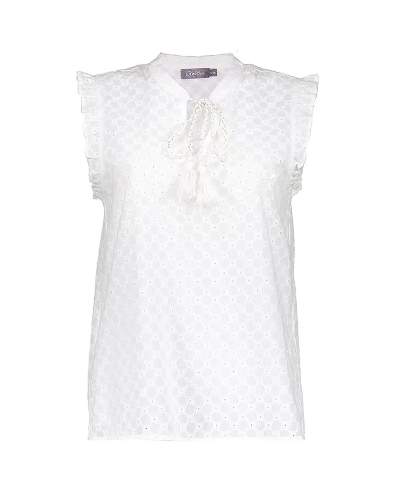 Geisha Blouse Broderie Angles