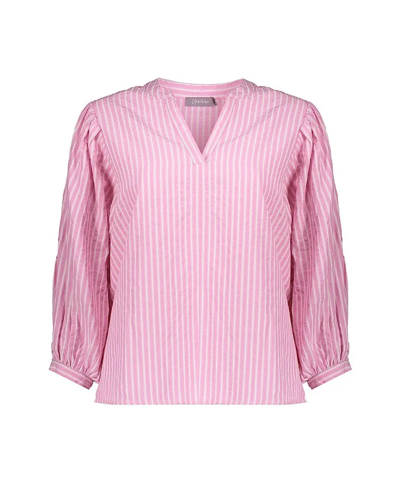 Geisha Blouse Embroidery Stripe