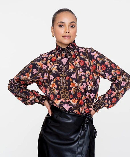 Geisha Blouse Flowers