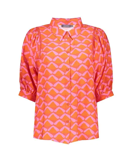 Geisha Blouse Graphic Print