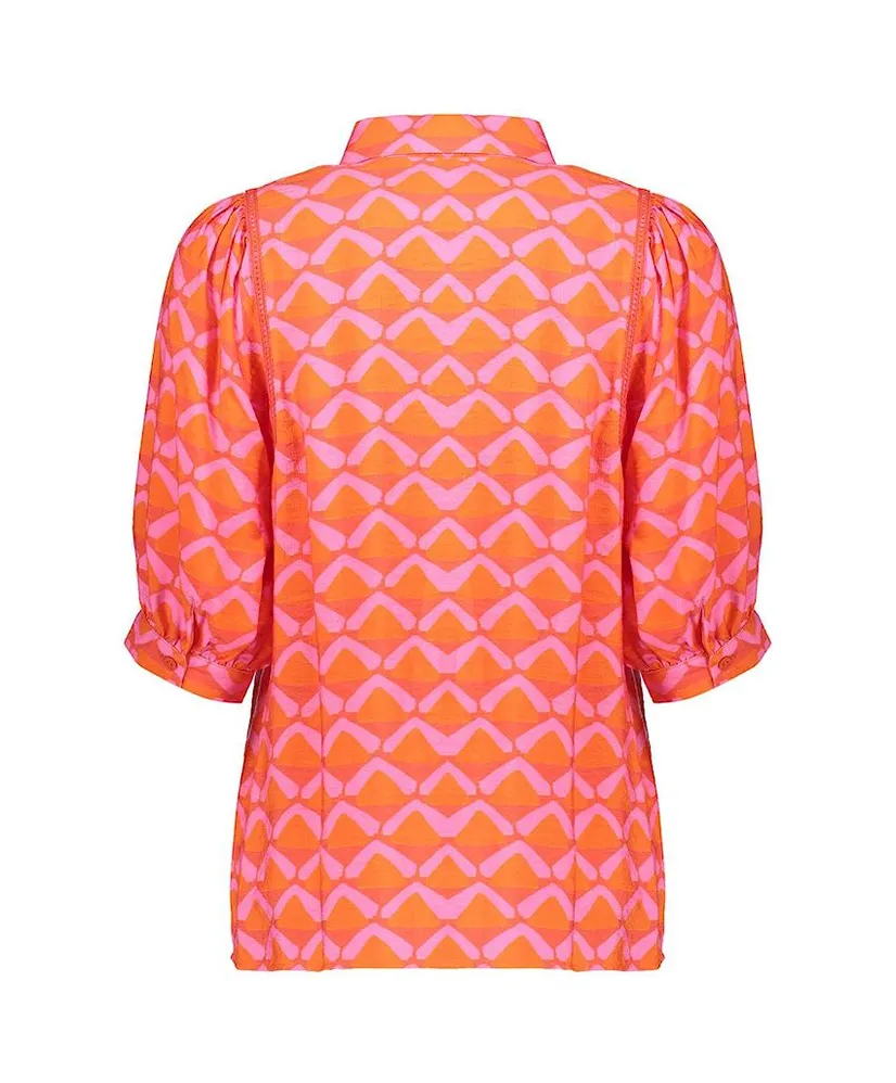 Geisha Blouse Graphic Print