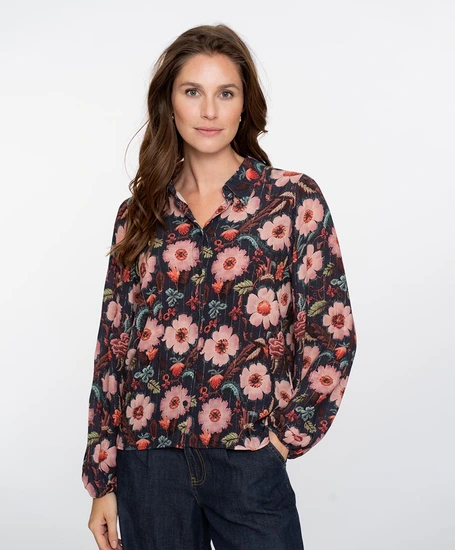 Geisha Blouse Print Flowers