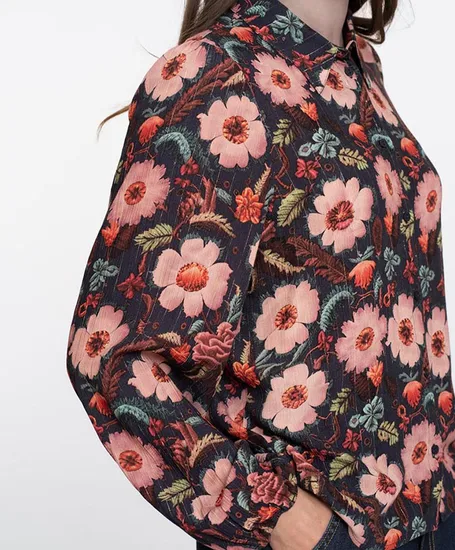 Geisha Blouse Print Flowers
