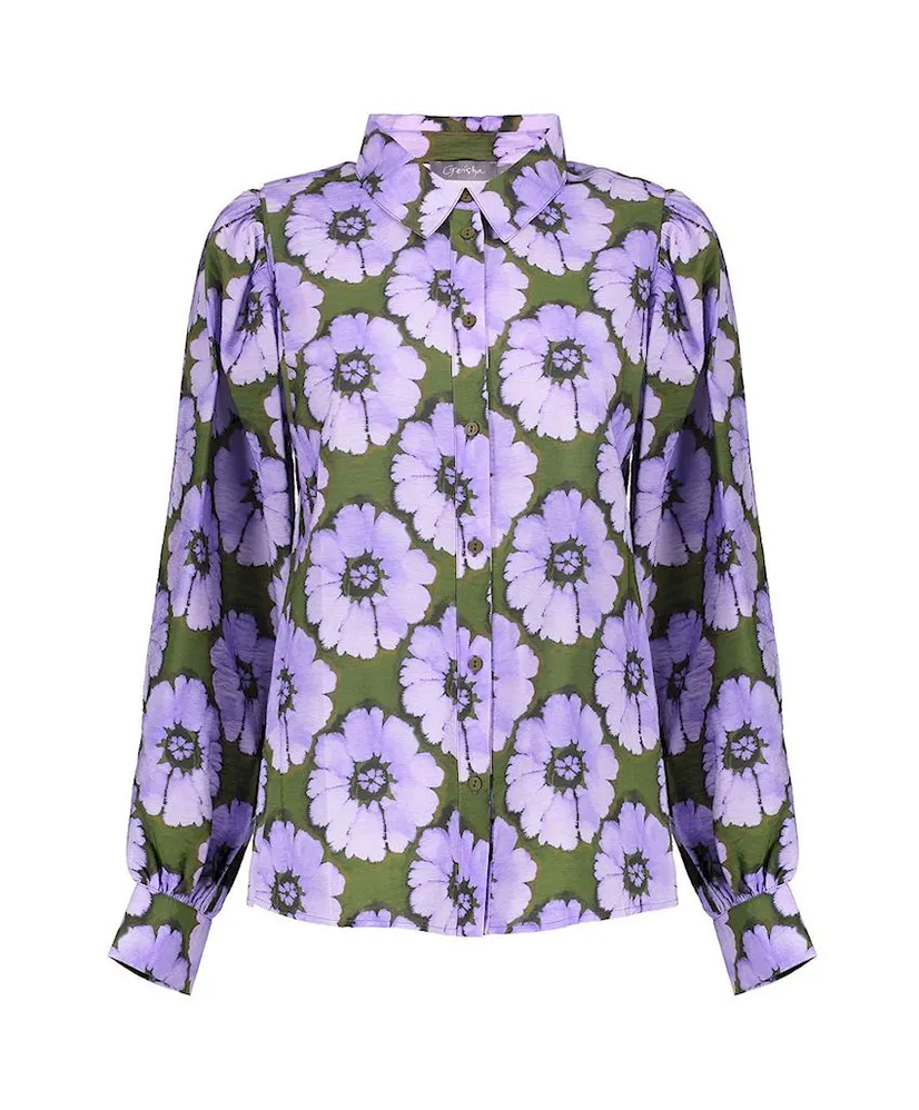 Geisha Blouse Print Flowers