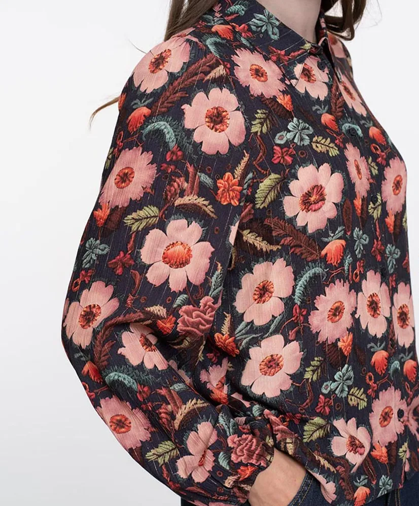 Geisha Blouse Print Flowers