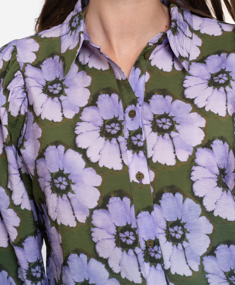 Geisha Blouse Print Flowers