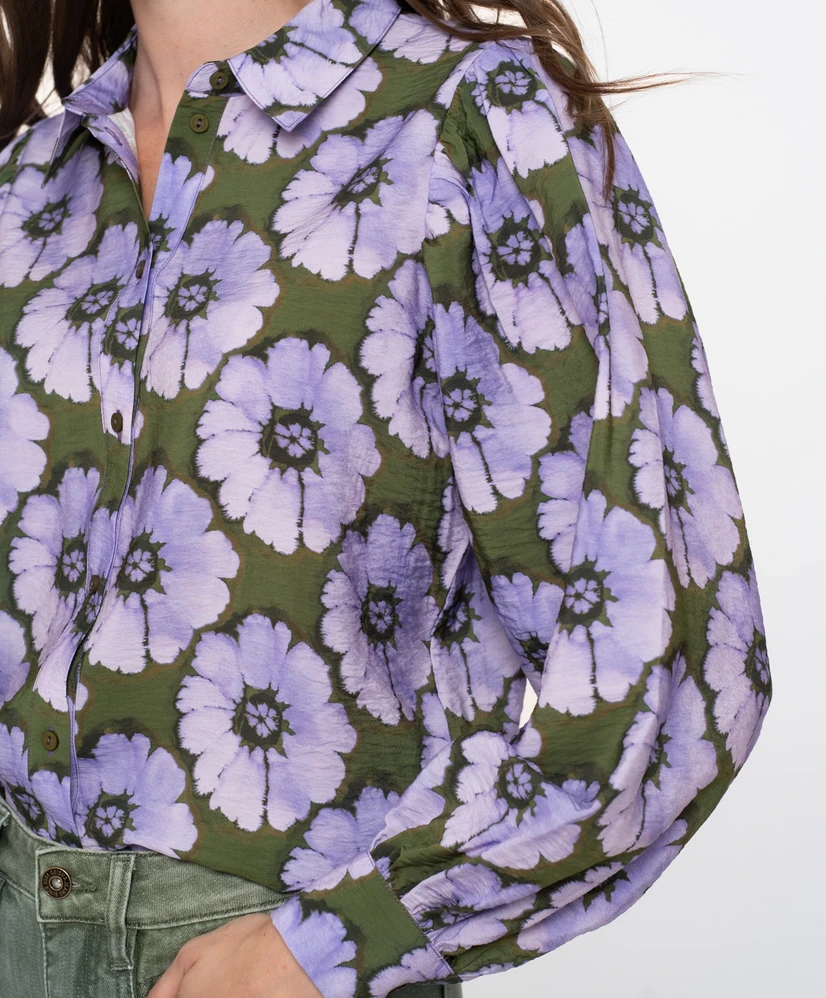 Geisha Blouse Print Flowers