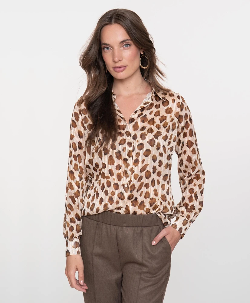 Geisha Blouse Print Lurex