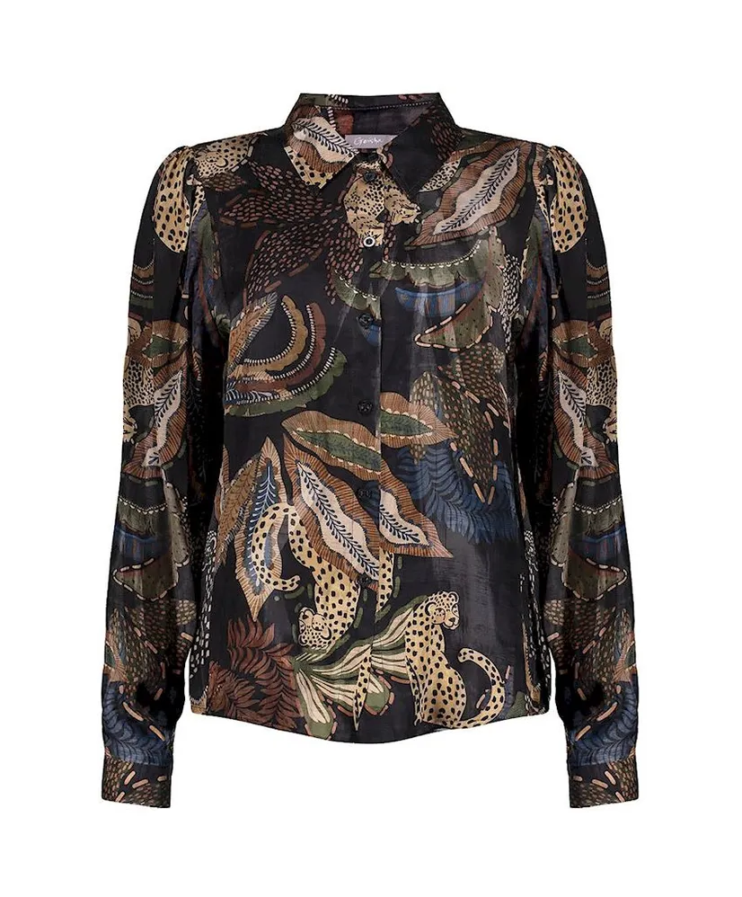 Geisha Blouse Satin Animal