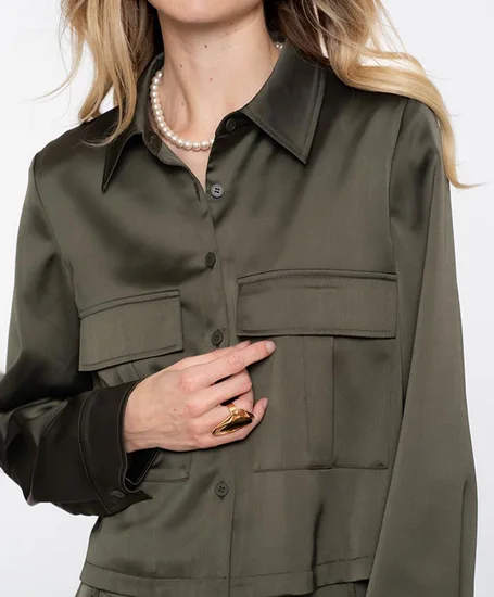 Geisha Blouse Shiny Satin