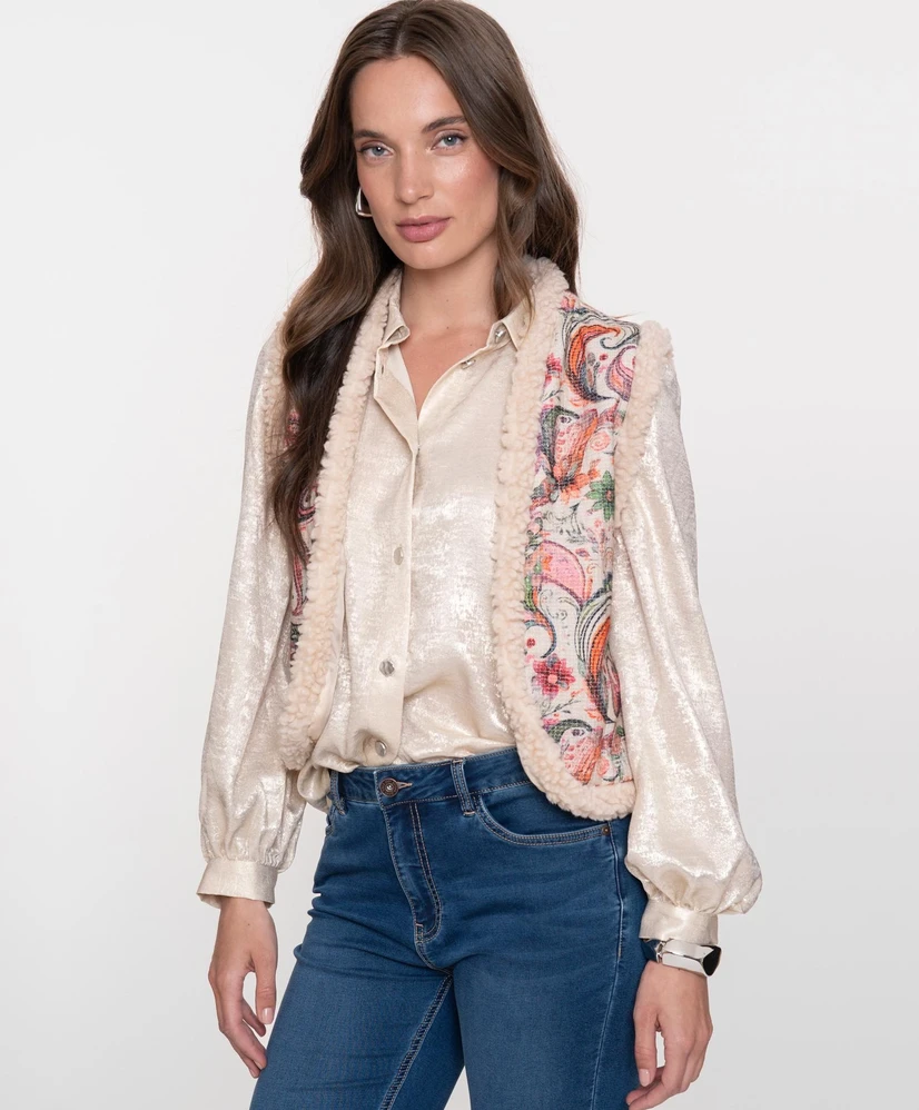 Geisha Blouse Shiny Velvet Look