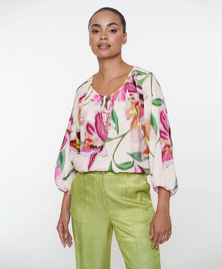 Geisha Blouse Tropische Bloemenprint