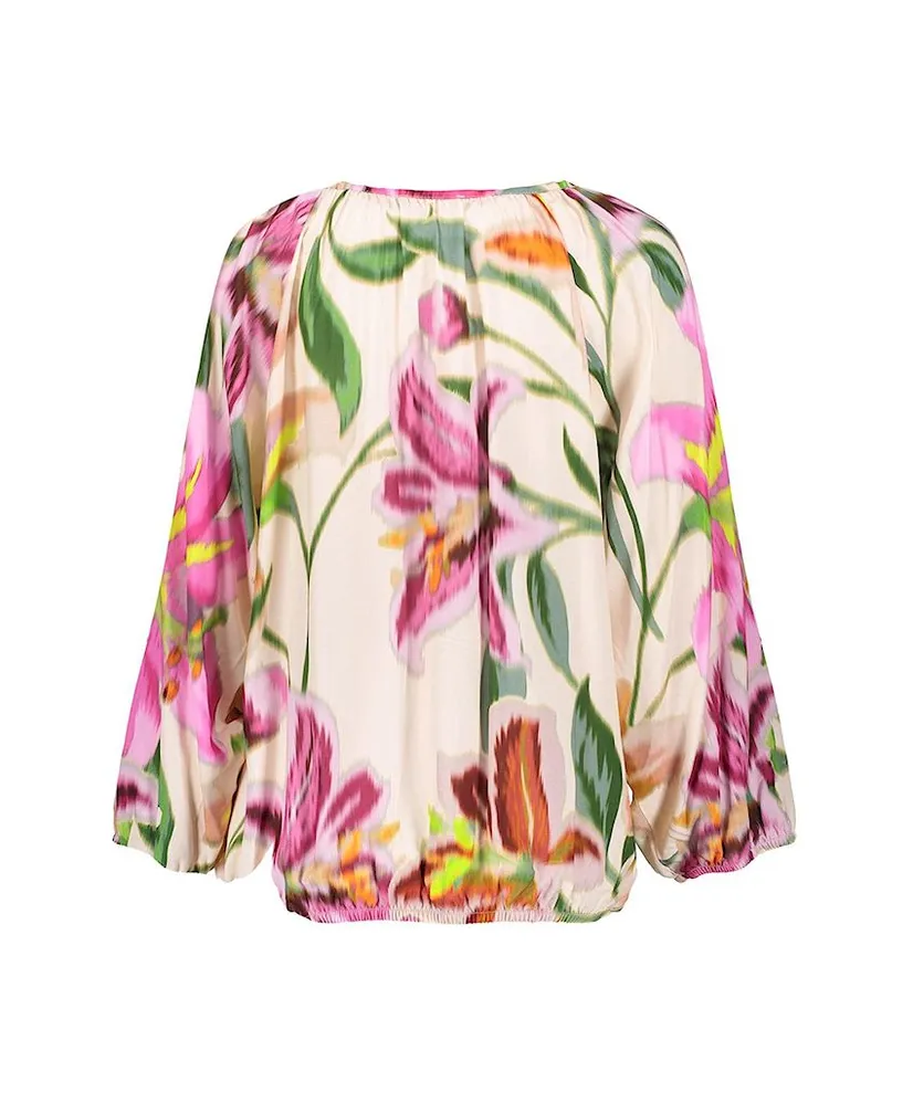 Geisha Blouse Tropische Bloemenprint