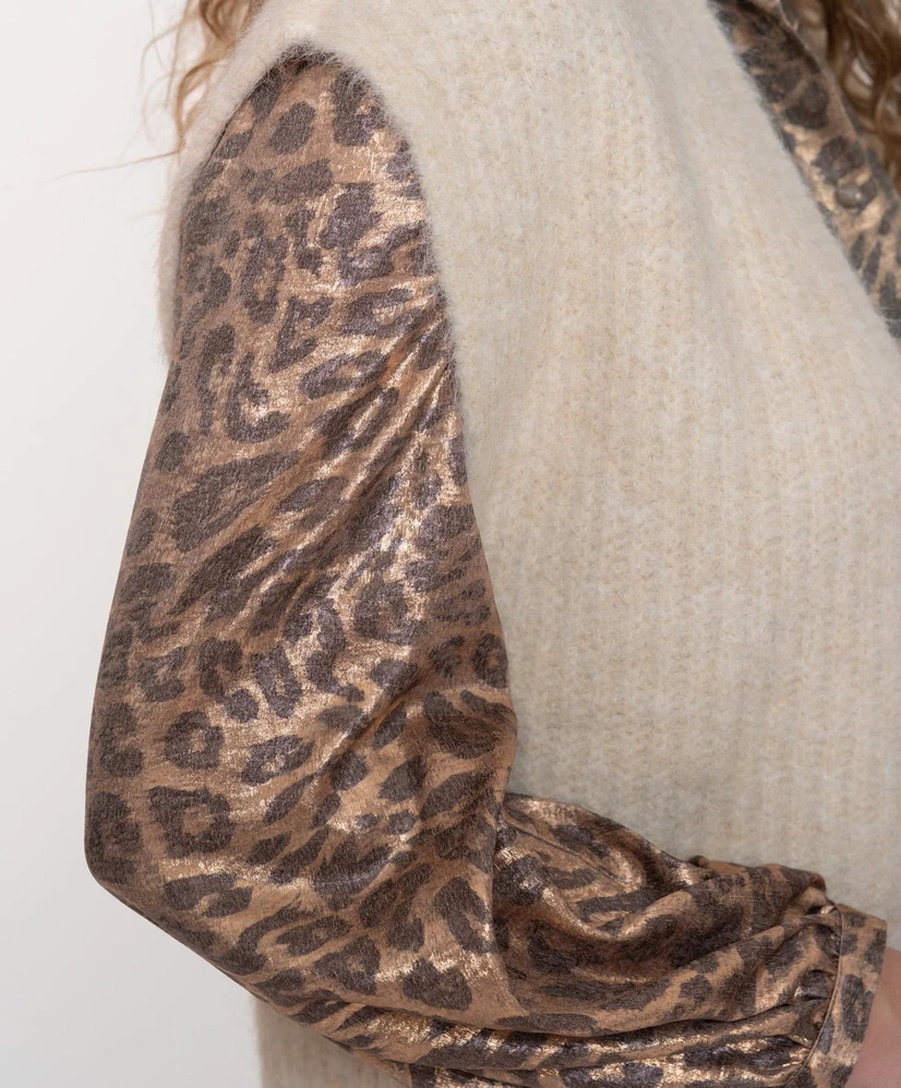 Geisha Blouse Velvet Leopard