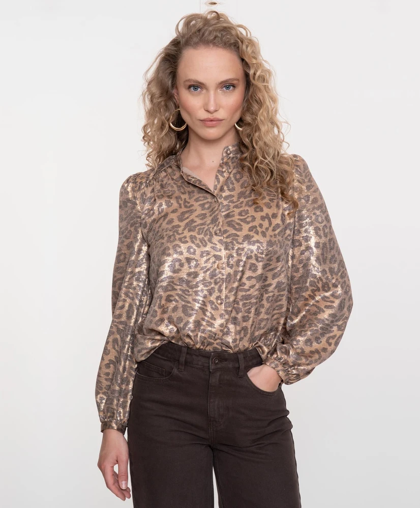 Geisha Blouse Velvet Leopard