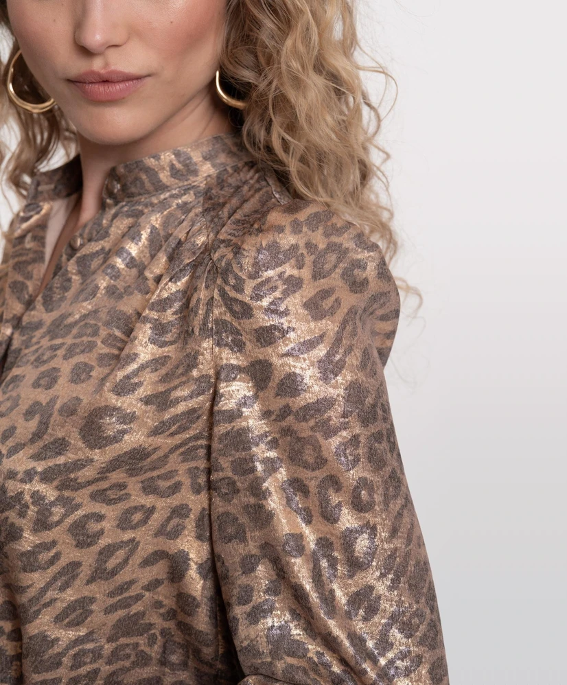Geisha Blouse Velvet Leopard