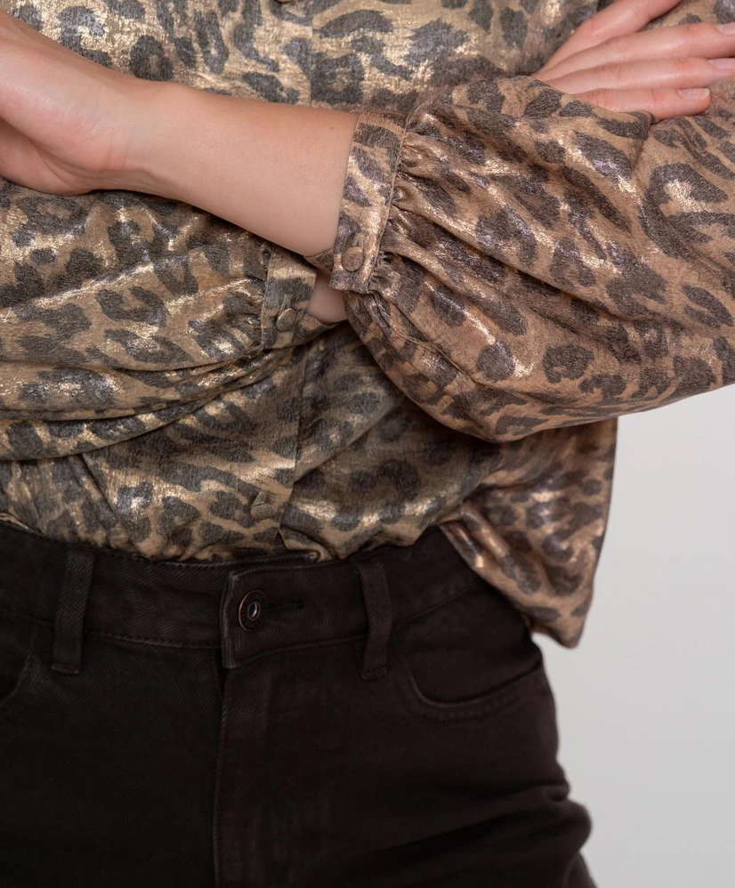 Geisha Blouse Velvet Leopard