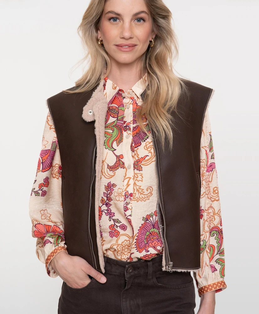 Geisha Gilet Biker Lammy