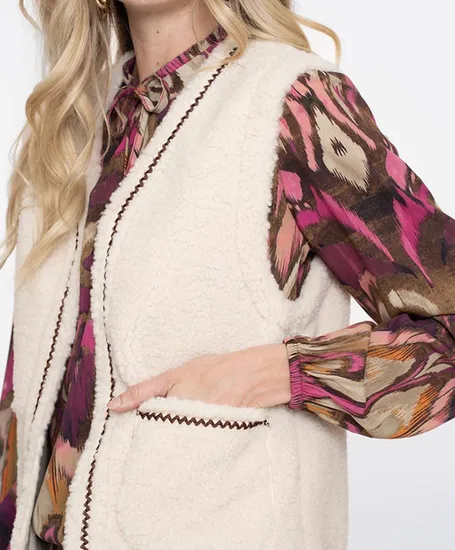Geisha Gilet Teddy Embroidery