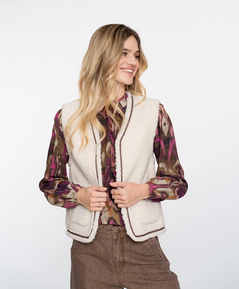 Geisha Gilet Teddy Embroidery