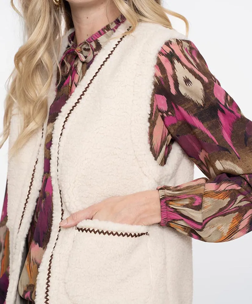 Geisha Gilet Teddy Embroidery