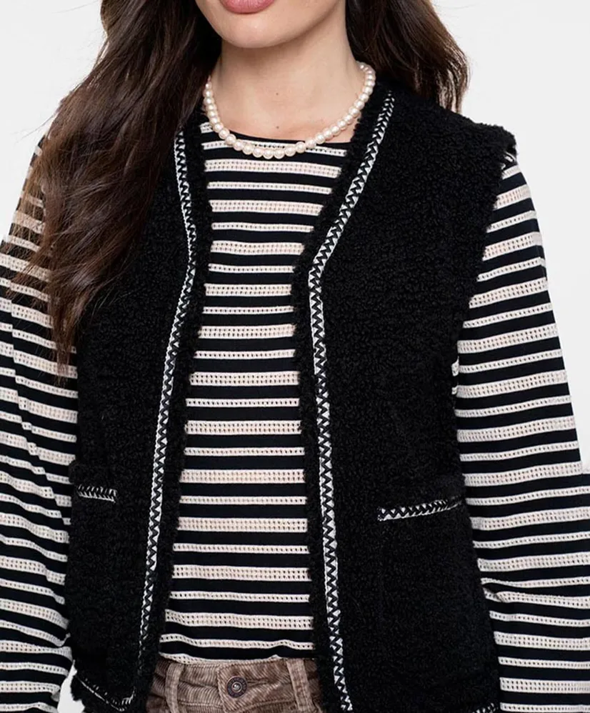 Geisha Gilet Teddy Embroidery