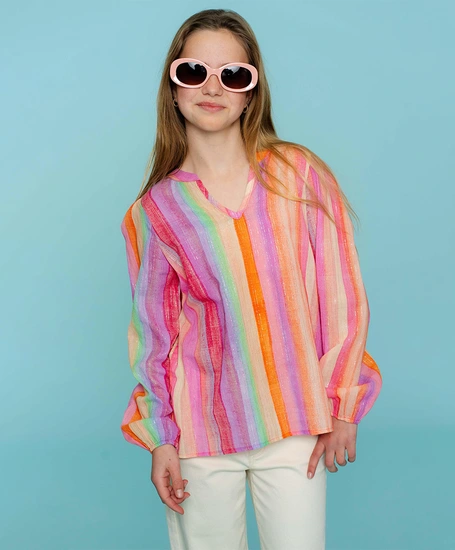 Geisha Girls Blouse Stripe Multicolour