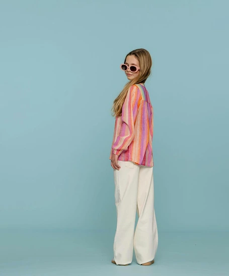 Geisha Girls Blouse Stripe Multicolour