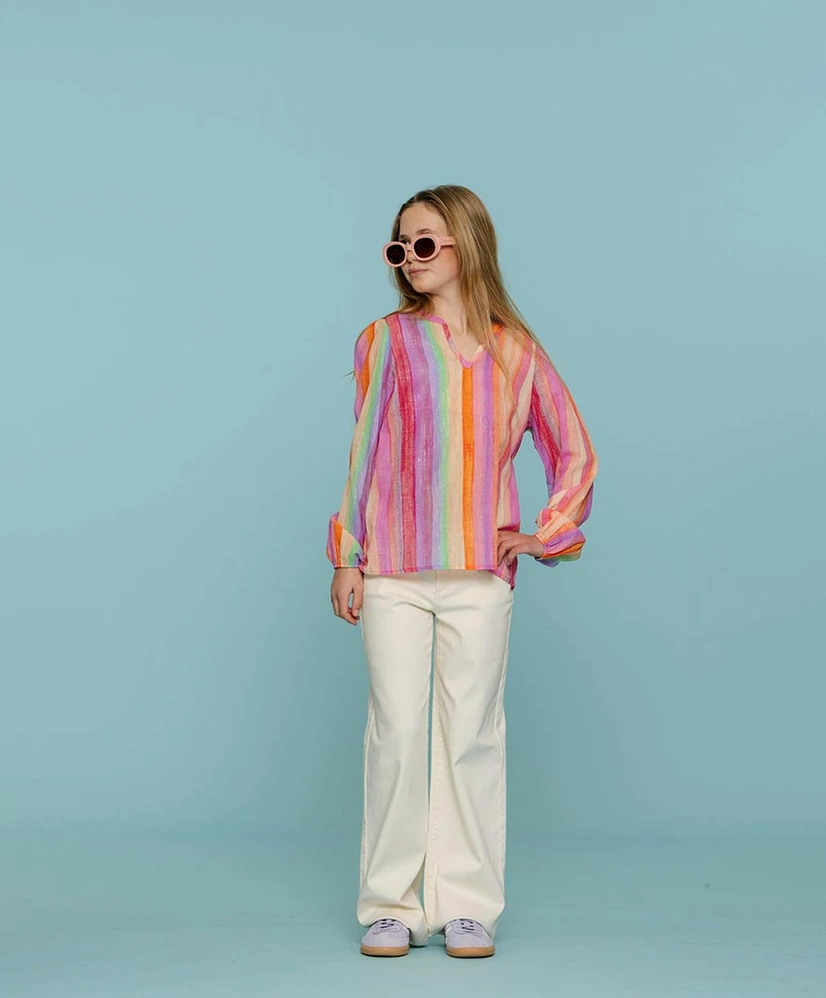 Geisha Girls Blouse Stripe Multicolour