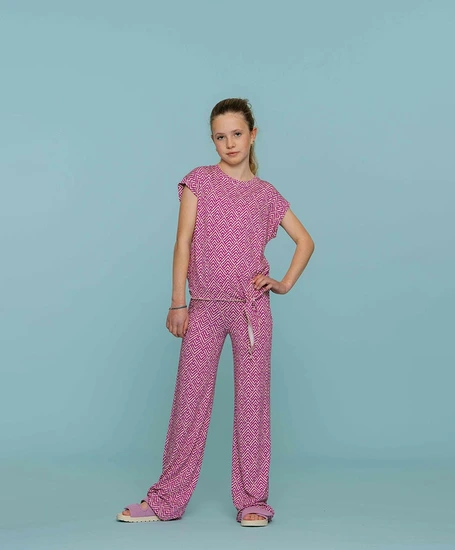 Geisha Girls Broek Wide Leg Graphic Print
