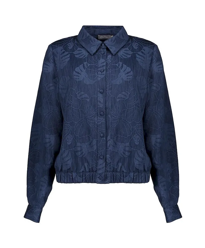 Geisha Jacket Denim Flowers