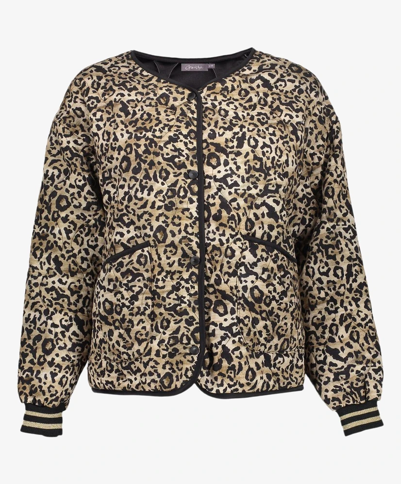 Geisha Jacket Gewatteerd Leopard