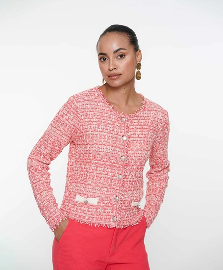 Geisha Jacket Knit Tweed Stijl