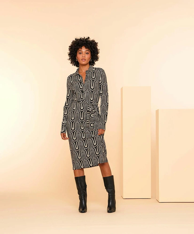 Geisha Jurk Graphic Print